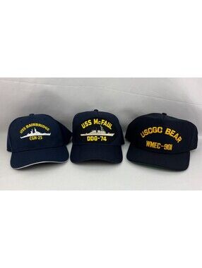 Lot of 3 United States US Military Navy Baseball Caps